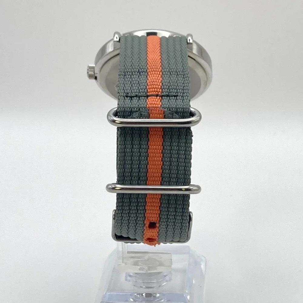 Timex Weekender Men's Watch 38mm Silver Tone Indiglo Gray Orange New Battery